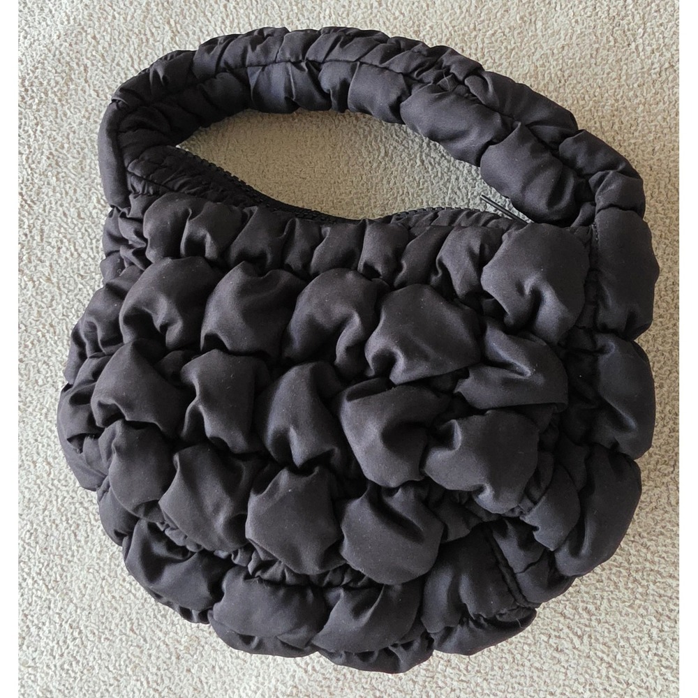 COS Women Black Handbag Minimalist Bag Purse Puffy